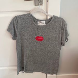 Wildfox distressed lips tee